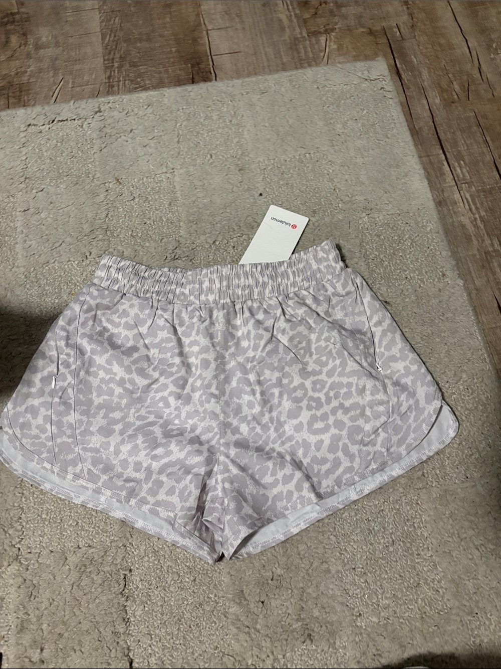 lululemon athletica Light Gray Leopard Athletic Shorts